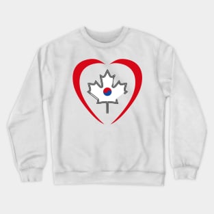 Canadian Korean Multinational Patriot Flag (Heart) Crewneck Sweatshirt